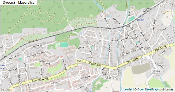 Ovocná - mapa ulice