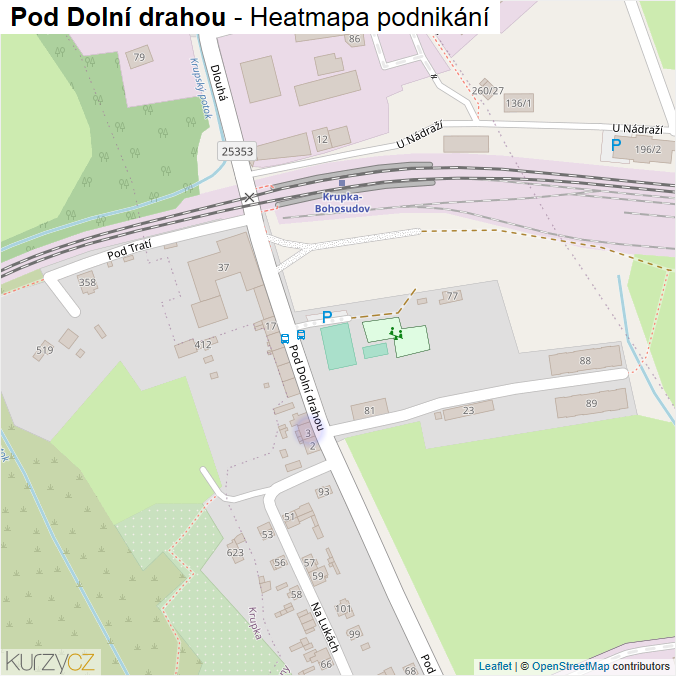Mapa Pod Dolní drahou - Firmy v ulici.
