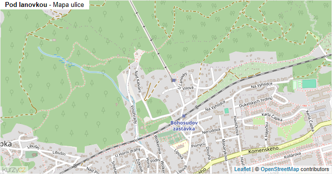 Pod lanovkou - mapa ulice