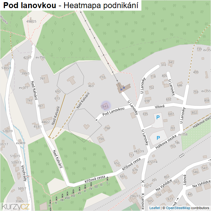 Mapa Pod lanovkou - Firmy v ulici.