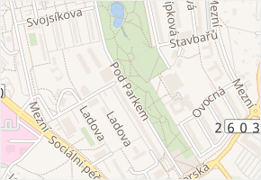 Pod parkem v obci Krupka - mapa ulice