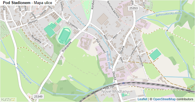 Pod Stadionem - mapa ulice