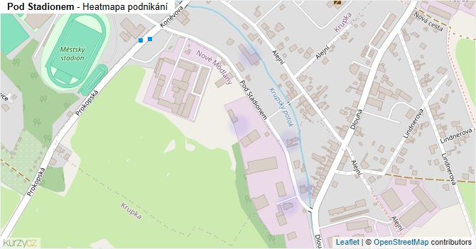 Pod Stadionem - mapa podnikání