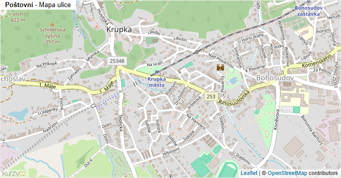 Poštovní - mapa ulice