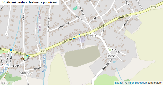 Poštovní cesta - mapa podnikání