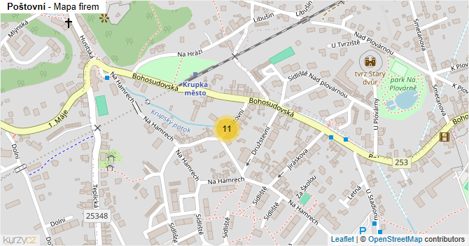 Poštovní - mapa firem