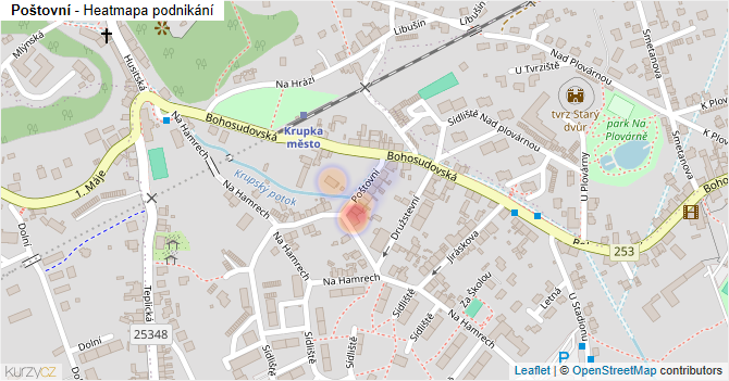 Poštovní - mapa podnikání