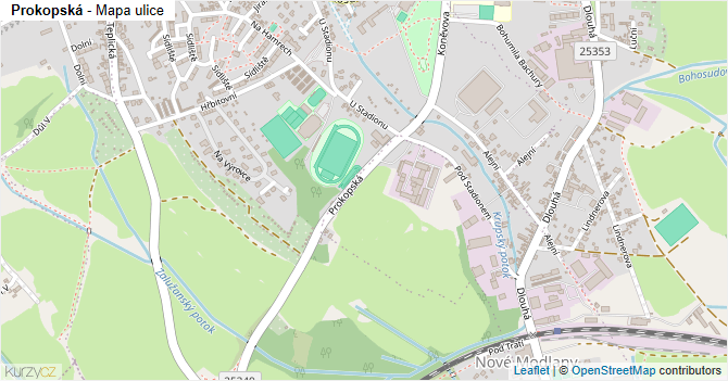 Prokopská - mapa ulice