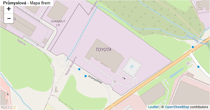 Průmyslová - mapa firem