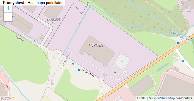 Průmyslová - mapa podnikání