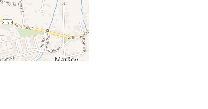 Revoluční v obci Krupka - mapa ulice