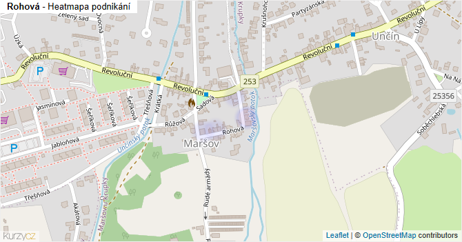 Rohová - mapa podnikání