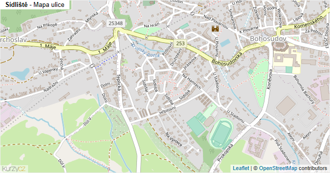 Sídliště - mapa ulice