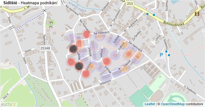 Sídliště - mapa podnikání