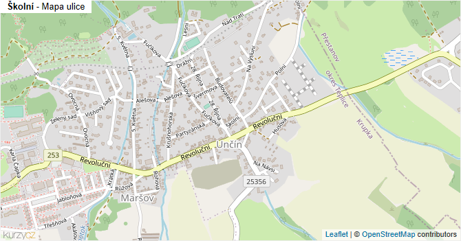 Školní - mapa ulice