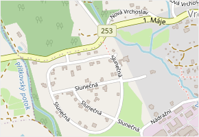 Slunečná v obci Krupka - mapa ulice