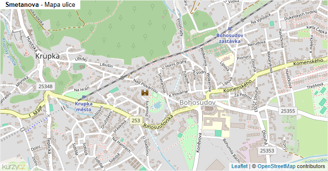 Smetanova - mapa ulice