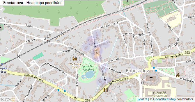 Smetanova - mapa podnikání