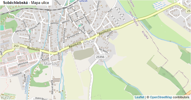 Soběchlebská - mapa ulice