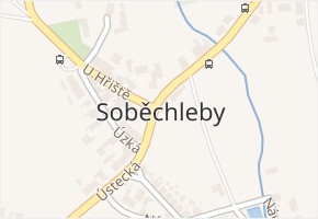 Soběchleby v obci Krupka - mapa části obce