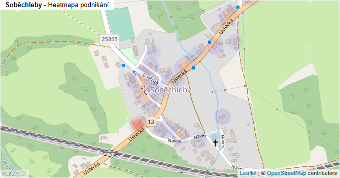 Soběchleby - mapa podnikání