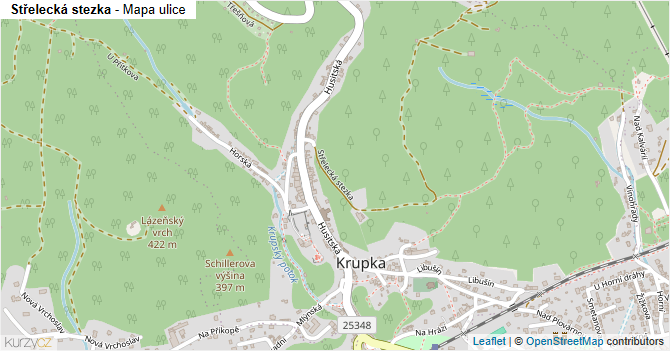 Střelecká stezka - mapa ulice