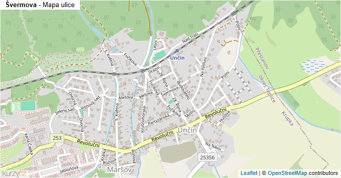 Švermova - mapa ulice