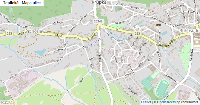 Teplická - mapa ulice