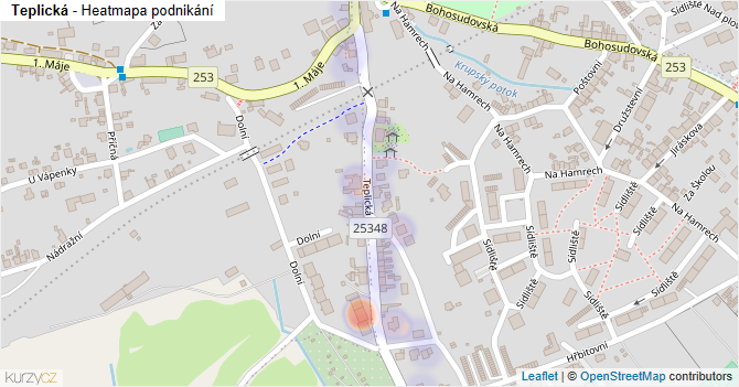 Teplická - mapa podnikání