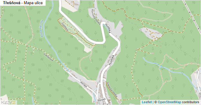 Třešňová - mapa ulice