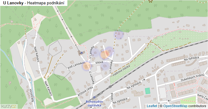 U Lanovky - mapa podnikání
