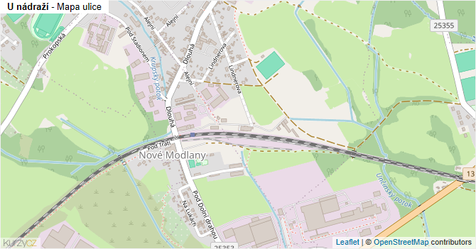 U nádraží - mapa ulice