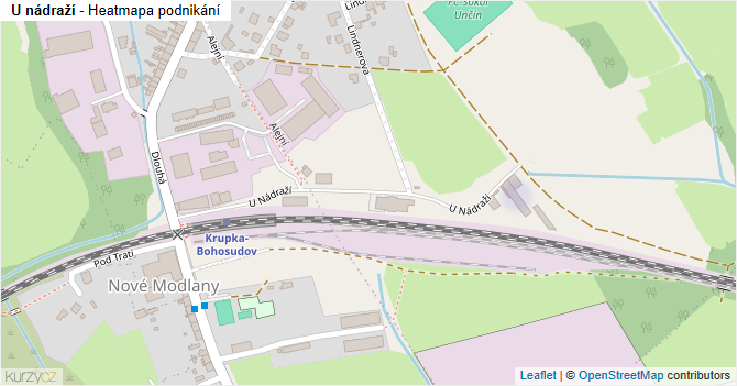 U nádraží - mapa podnikání