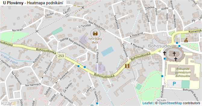 U Plovárny - mapa podnikání