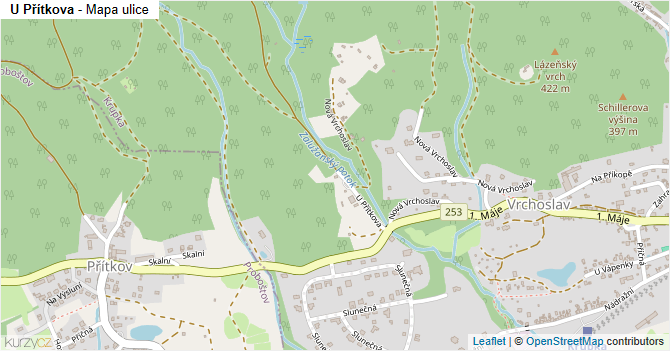 U Přítkova - mapa ulice
