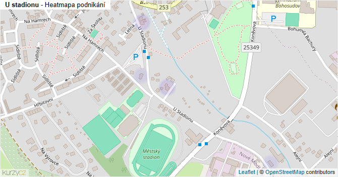 U stadionu - mapa podnikání