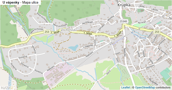U vápenky - mapa ulice