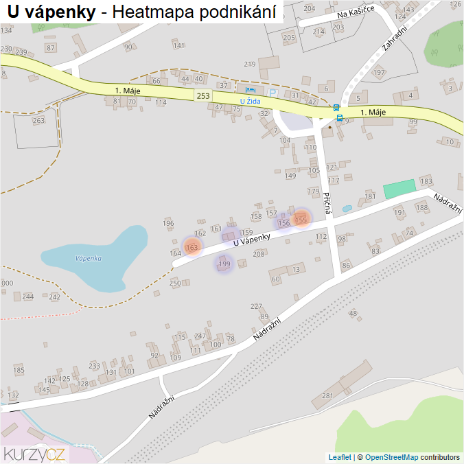 Mapa U vápenky - Firmy v ulici.