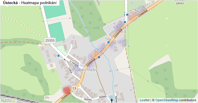 Ústecká - mapa podnikání