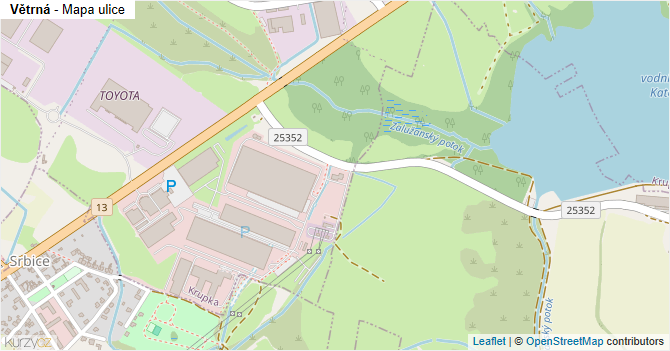 Větrná - mapa ulice