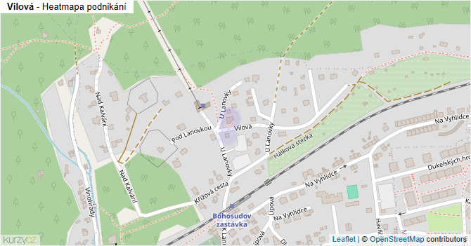 Vilová - mapa podnikání
