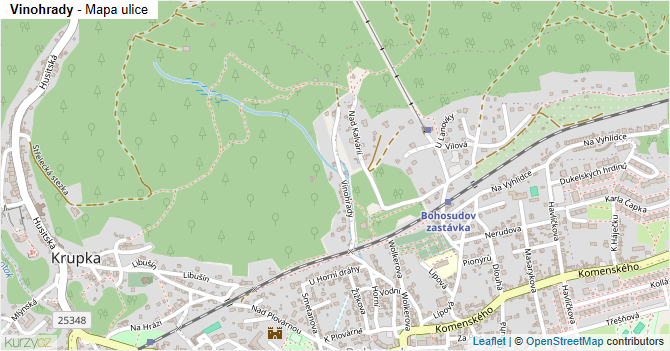 Vinohrady - mapa ulice