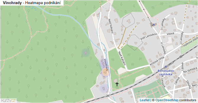Vinohrady - mapa podnikání