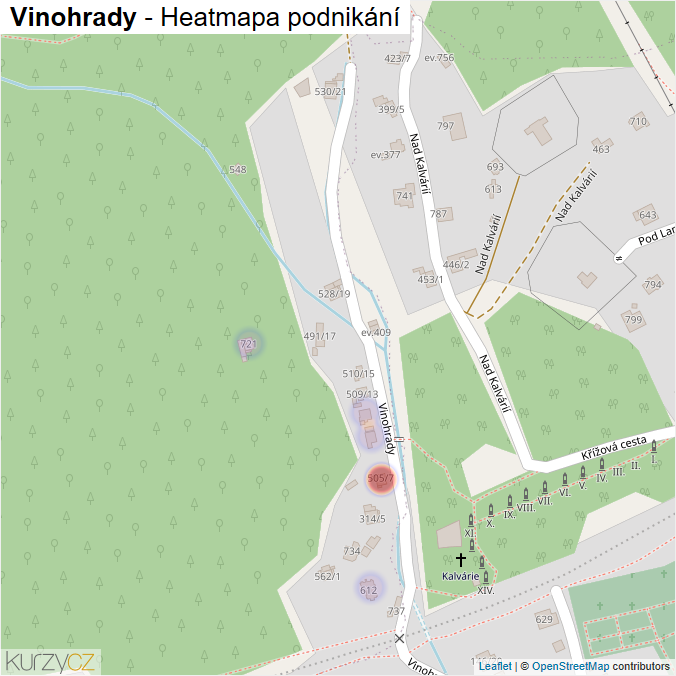 Mapa Vinohrady - Firmy v ulici.