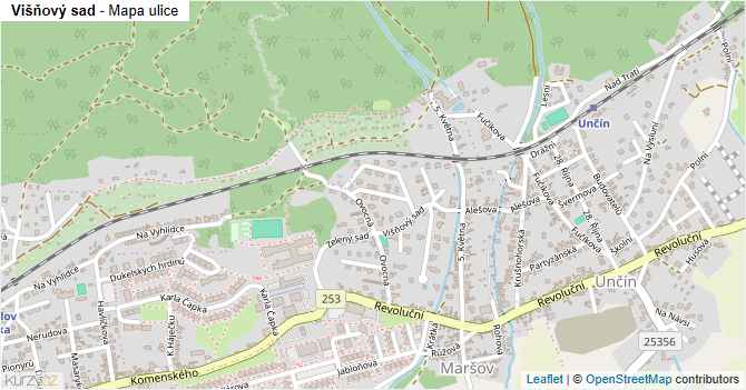 Višňový sad - mapa ulice