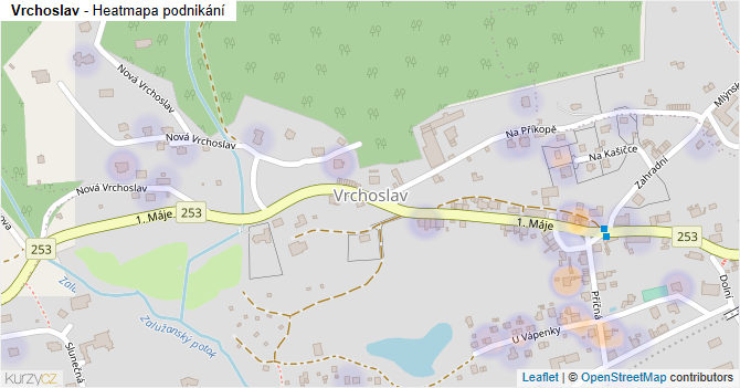 Vrchoslav - mapa podnikání