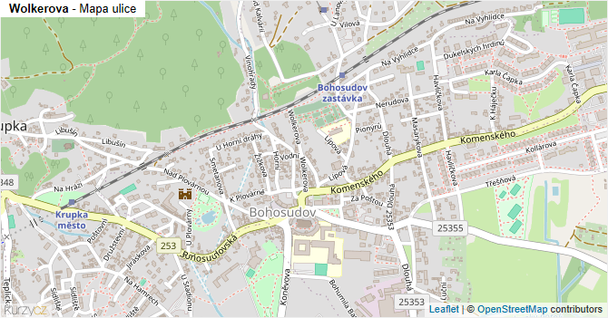 Wolkerova - mapa ulice
