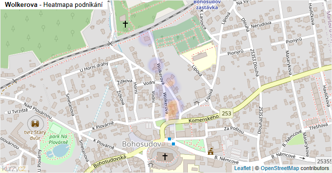Wolkerova - mapa podnikání
