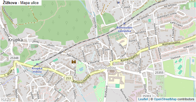 Žižkova - mapa ulice