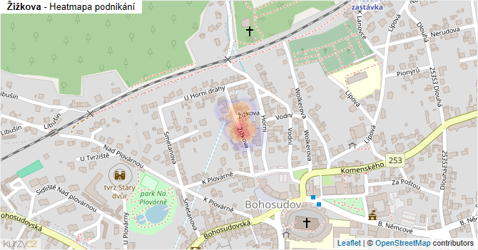 Žižkova - mapa podnikání